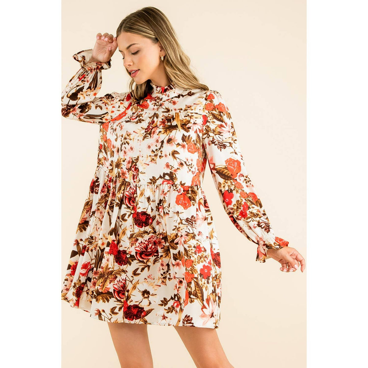 THML Mint Floral Print Button-Up Dress