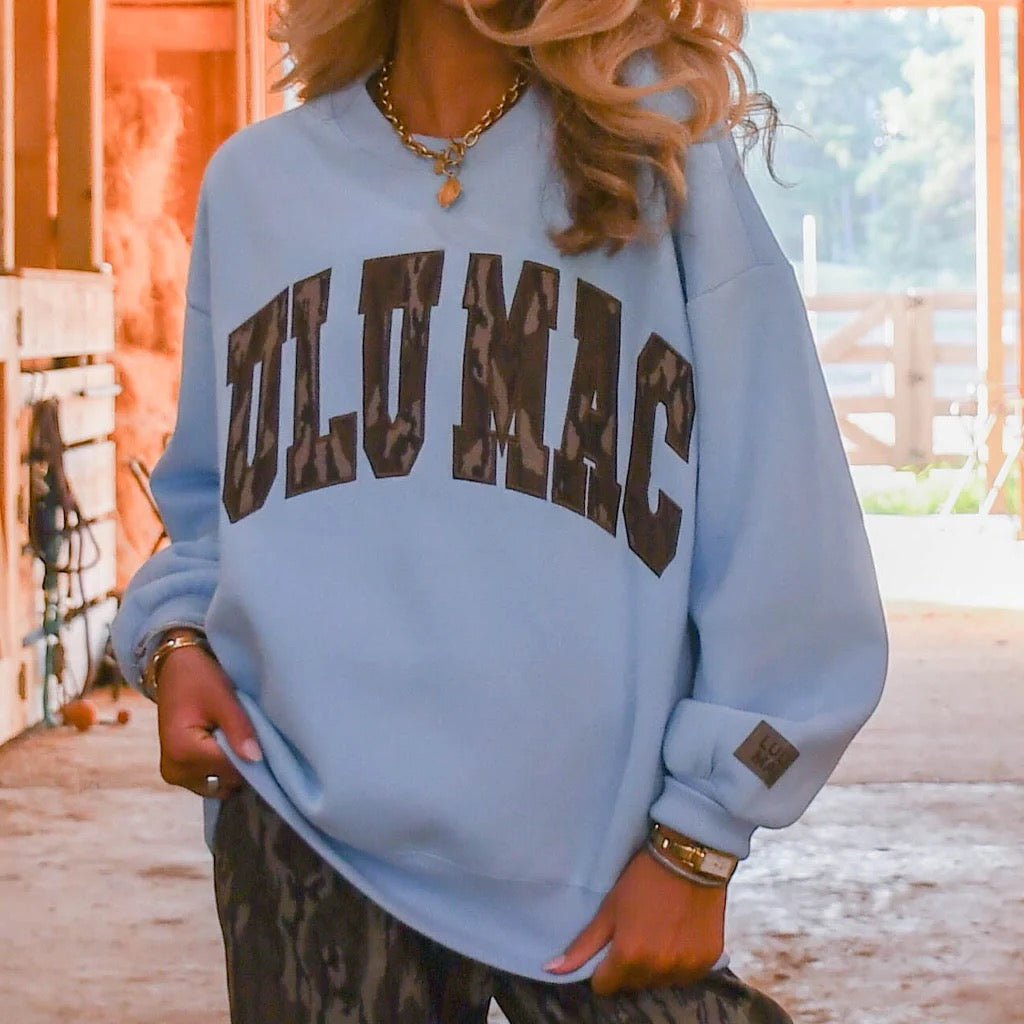 Lulu Mac Mossy Oak Bottomland Sweatshirt - Light Blue