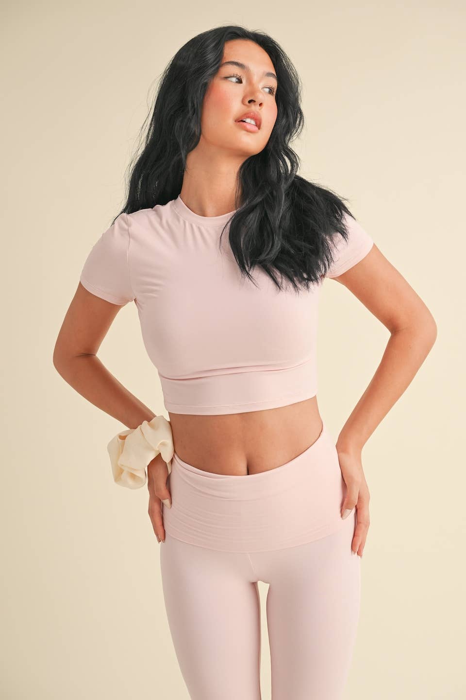 Pink Soft Knit Jersey Crewneck Tee