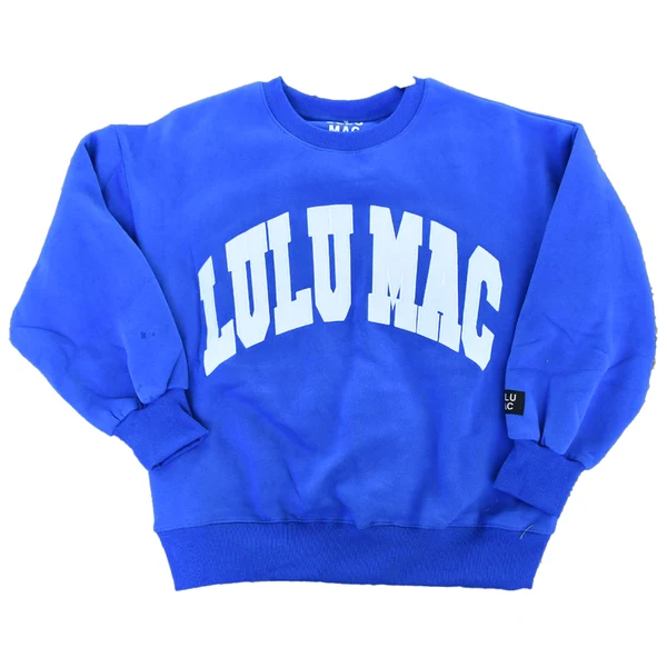 Lulu Mac Embroidered Sweatshirt - Royal/White
