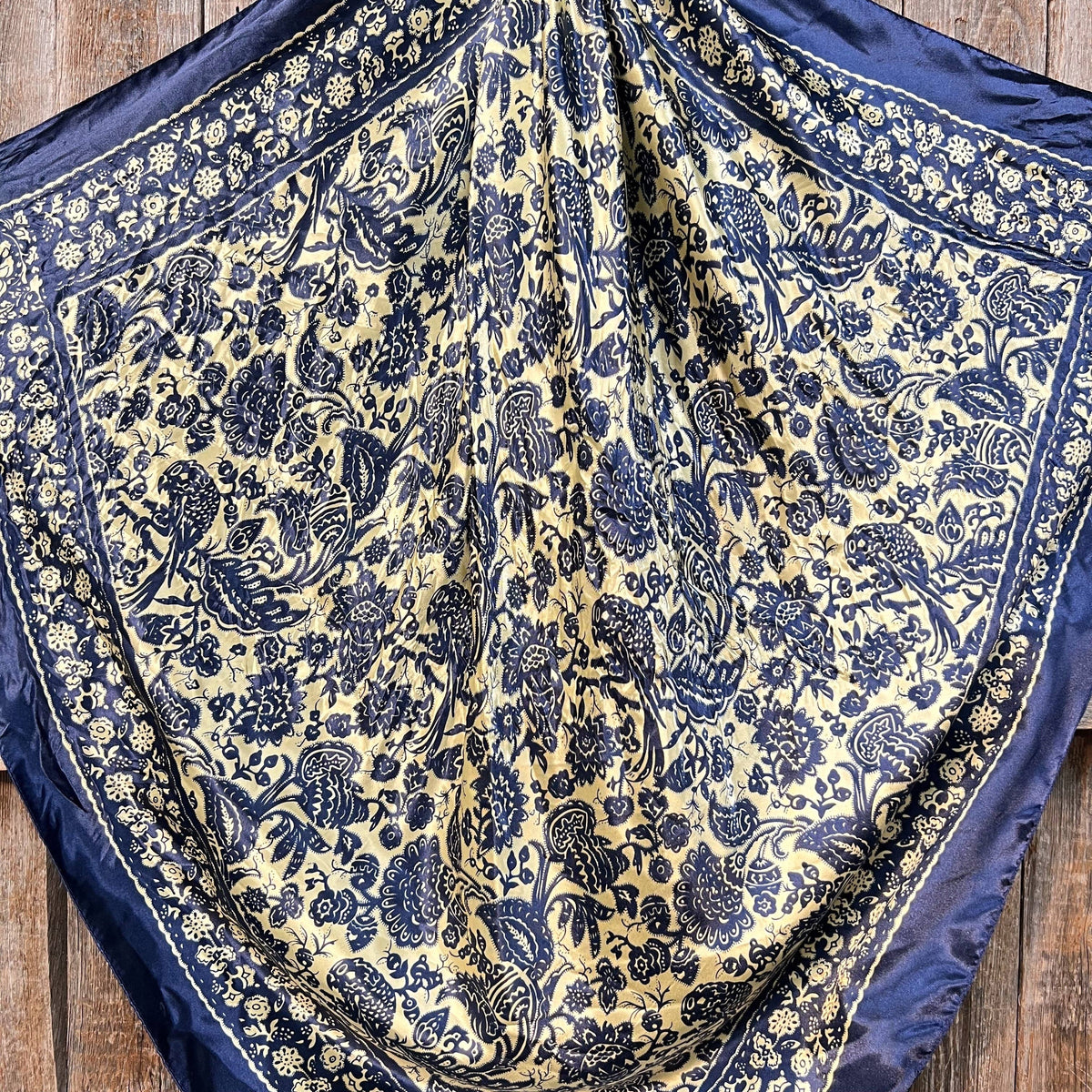 Royal Blue & Cream Paisley Wild Rag - Western Scarf