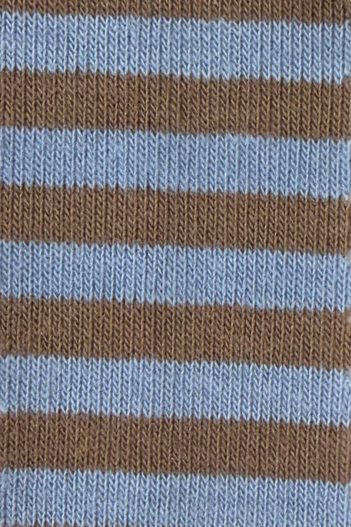 Sewn and Seen Oversized Contrast Trim Striped Top - Taupe/Navy