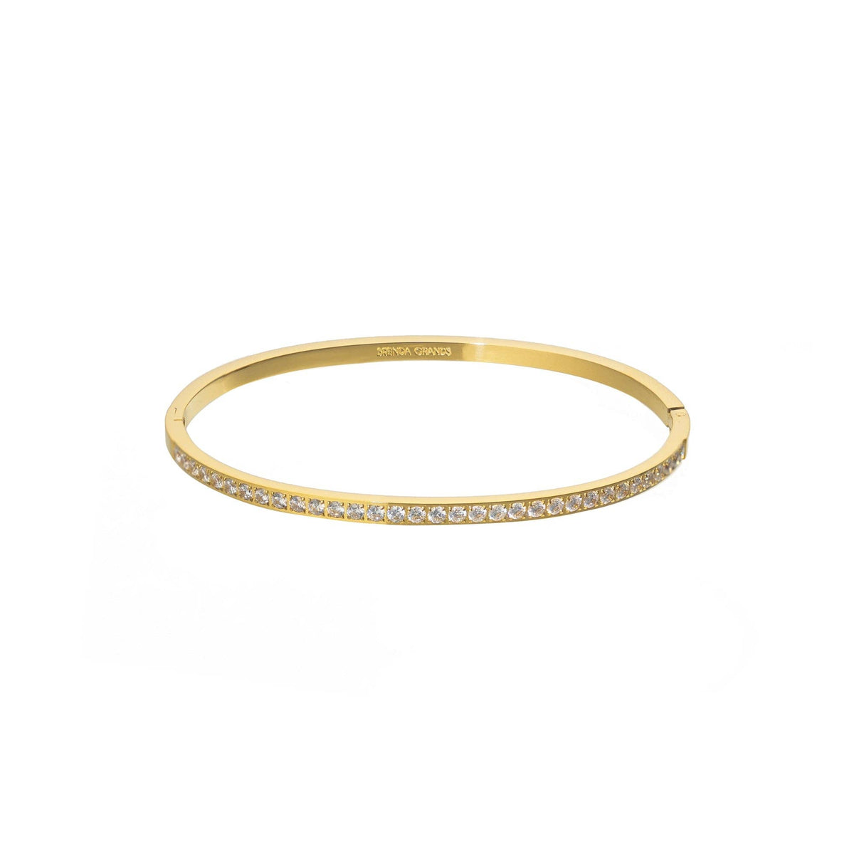 Gold PVD Cubic Zirconia Tennis Bangle - Yellow Gold