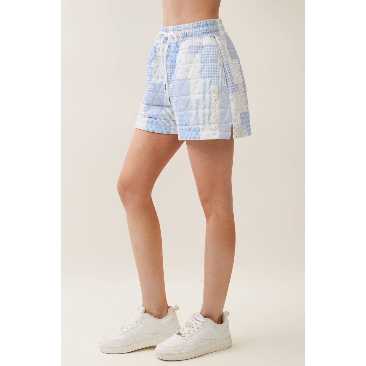 Veveret Pink Patchwork Quilted Shorts