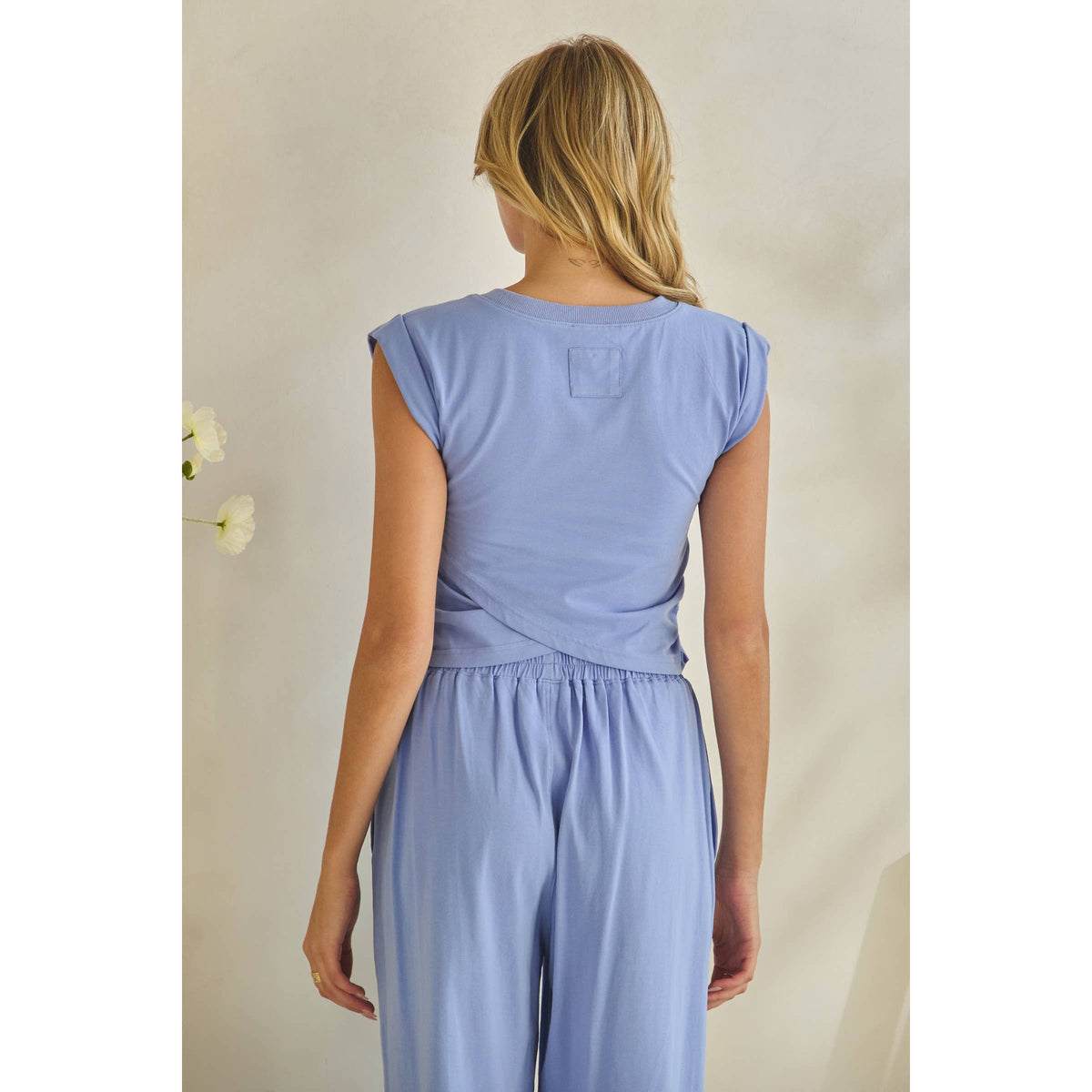 Sky Drift Capri Blue Twist-Front Lounge Set