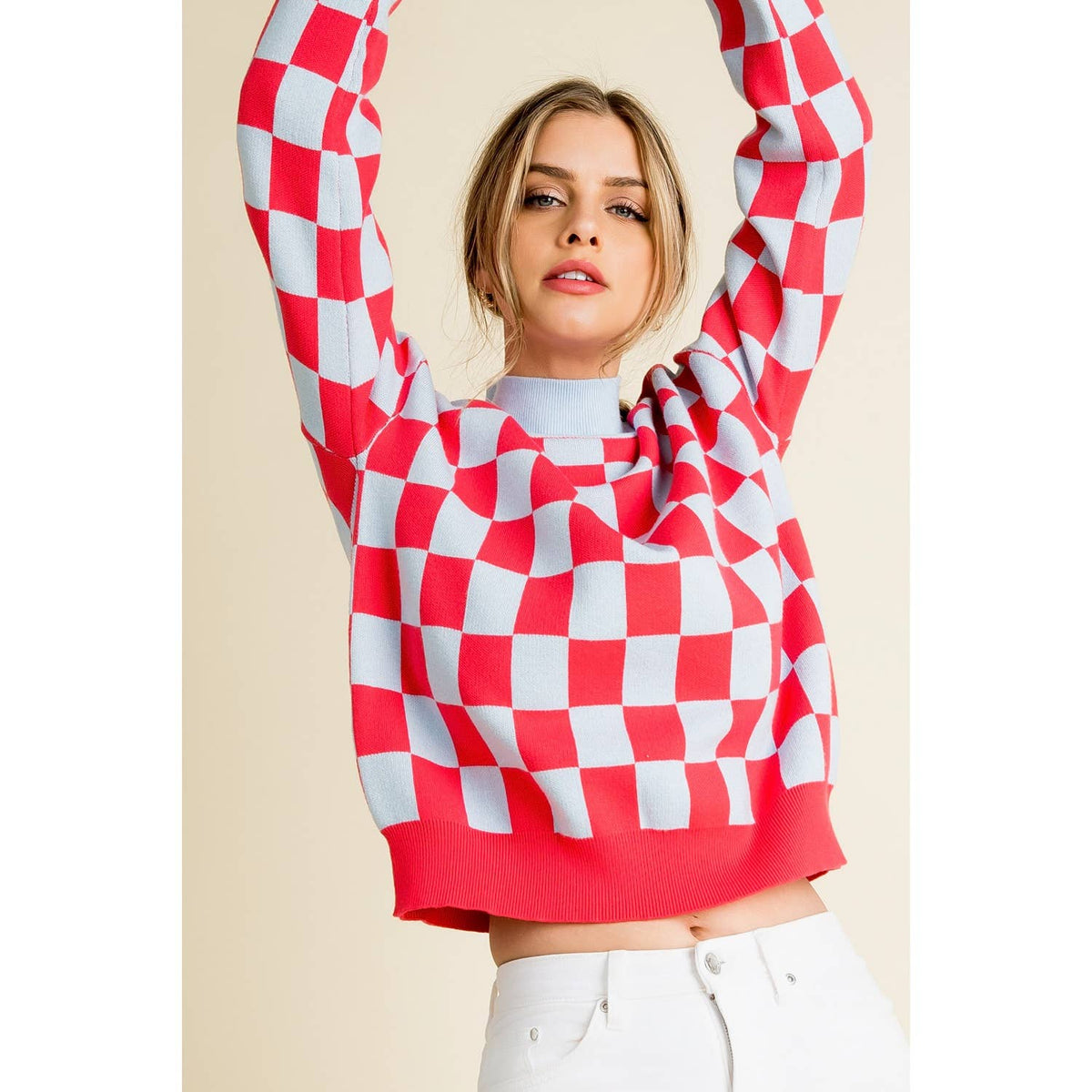 THML Brown Checkered Sweater