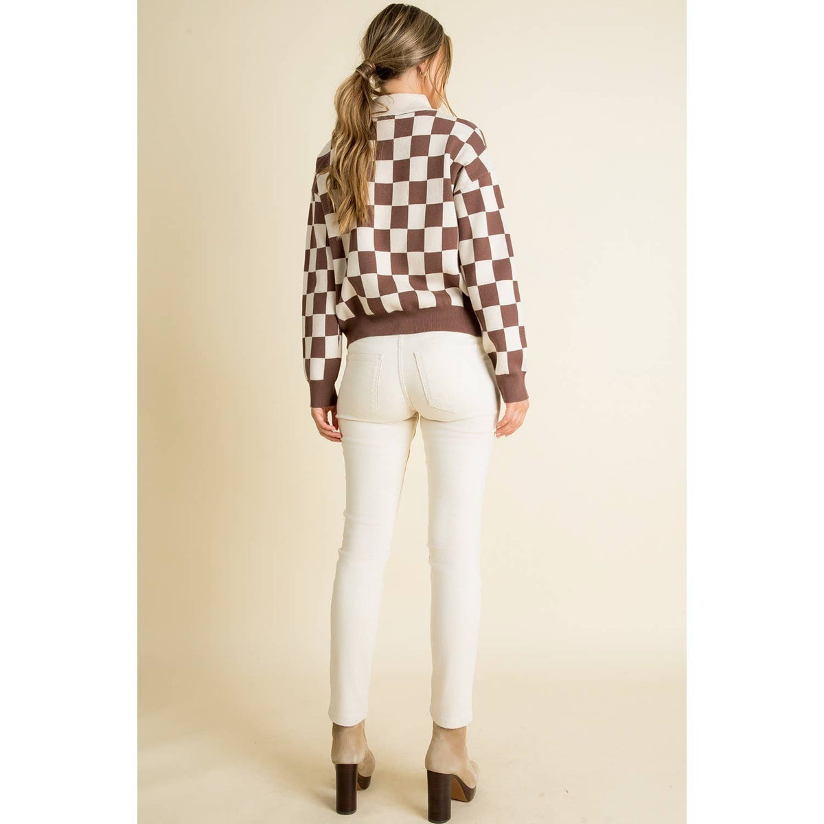 THML Brown Checkered Sweater