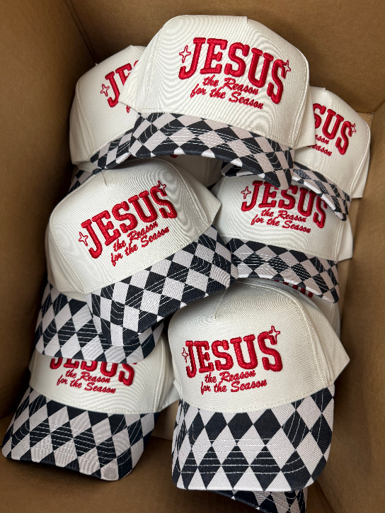 Jesus Is the Reason Black Argyle Trucker Hat