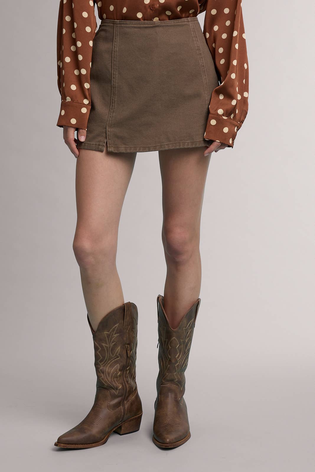 Wishlist Apparel Chocolate Denim Mini Skirt