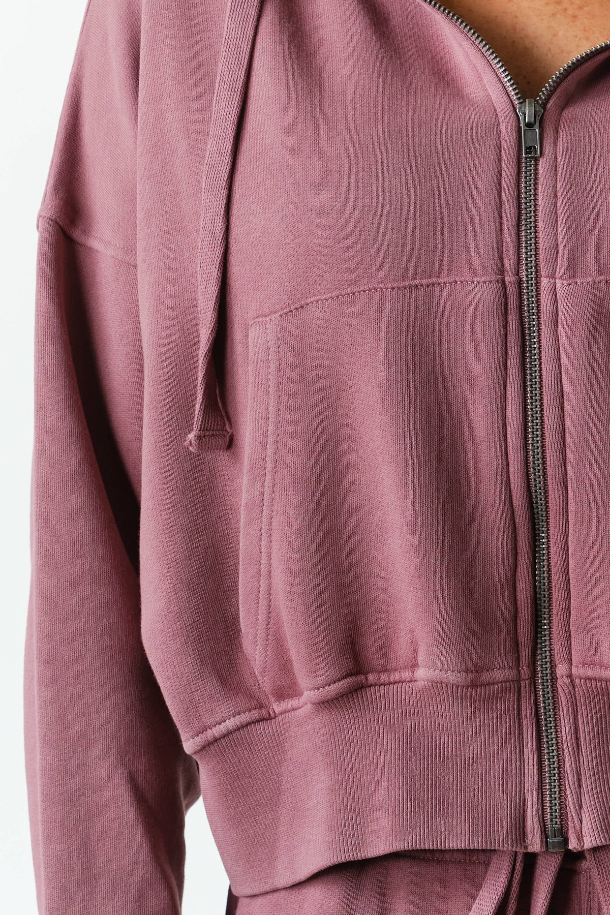 Mono B Urban Ease Mineral Wash Hoodie Jacket - Coffee Bean