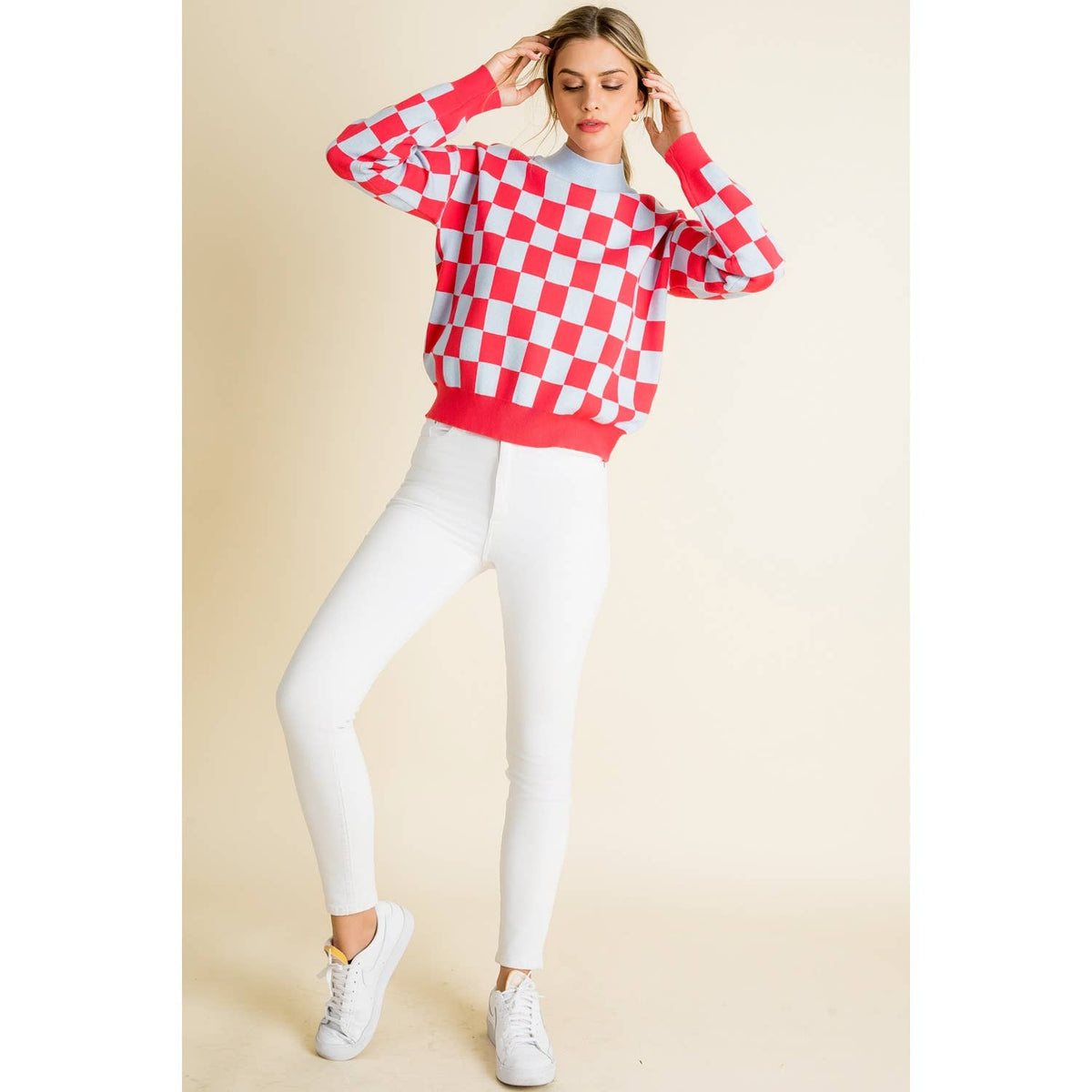 THML Brown Checkered Sweater