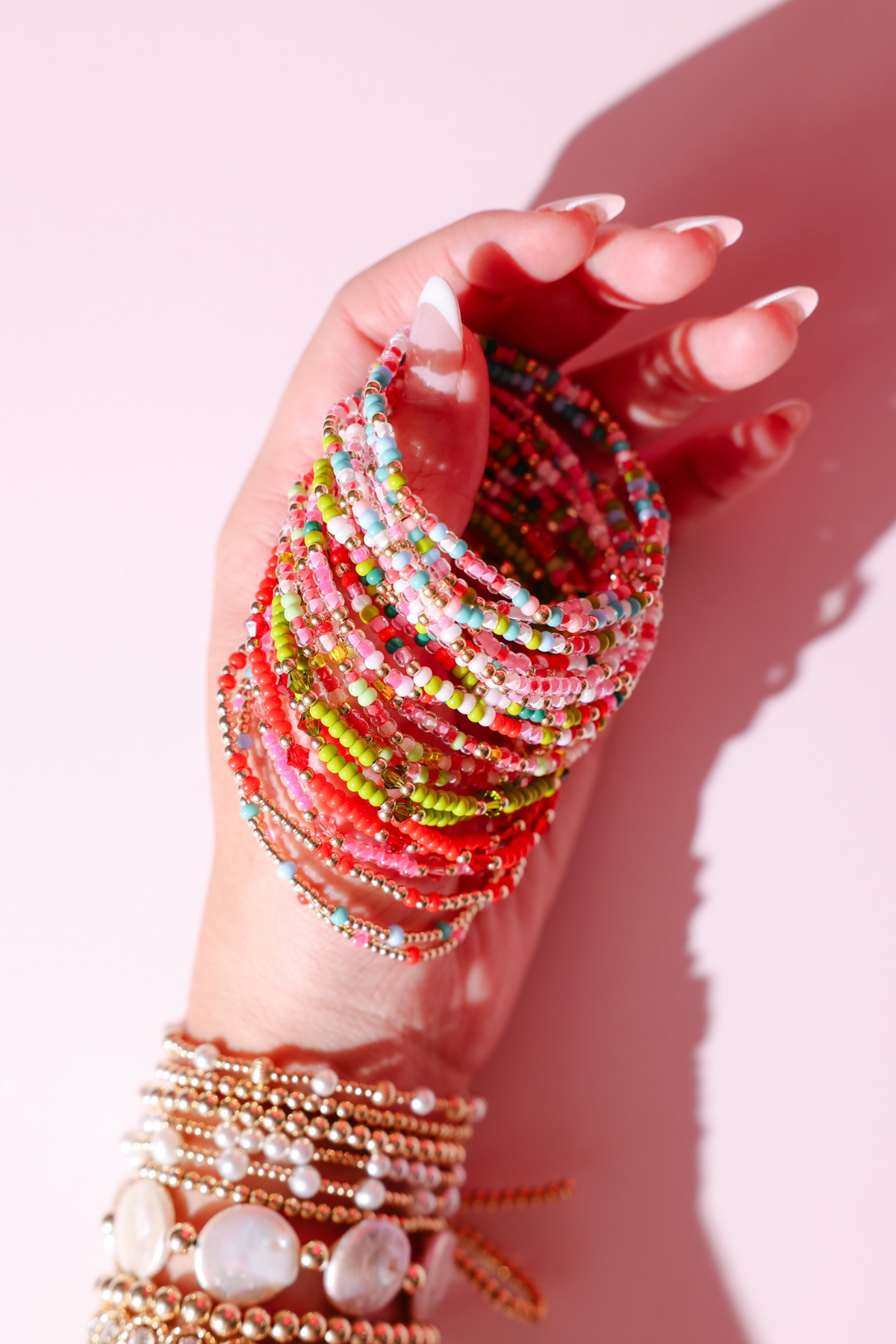 Beaded Blondes Candy Cane Lane Sprinkle Bracelet