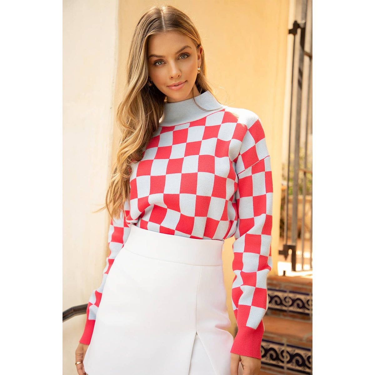 THML Brown Checkered Sweater
