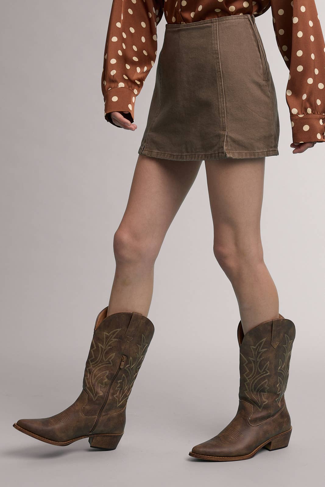 Wishlist Apparel Chocolate Denim Mini Skirt