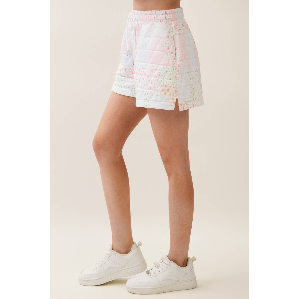 Veveret Pink Patchwork Quilted Shorts
