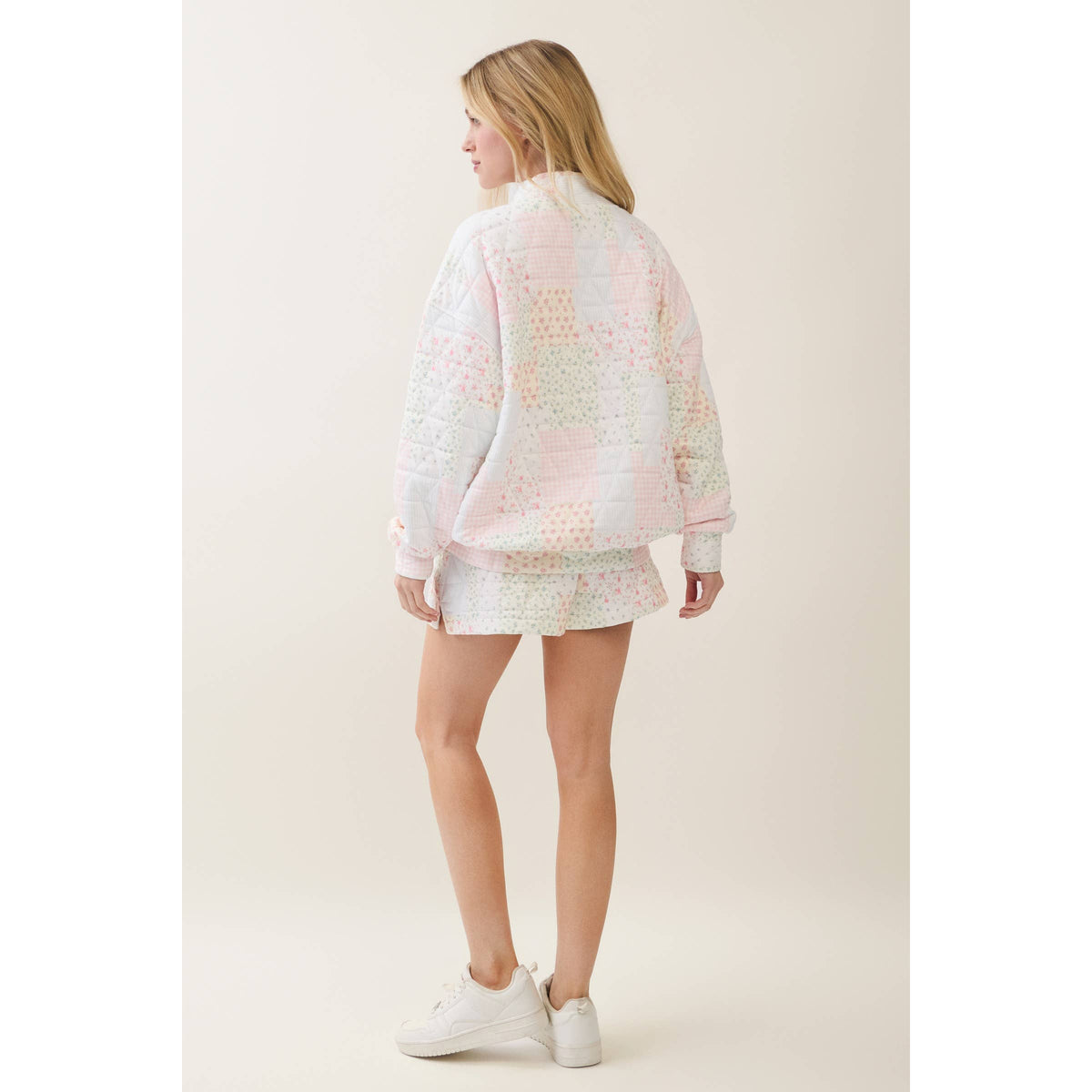 Veveret Pink Patchwork Quilted Shorts