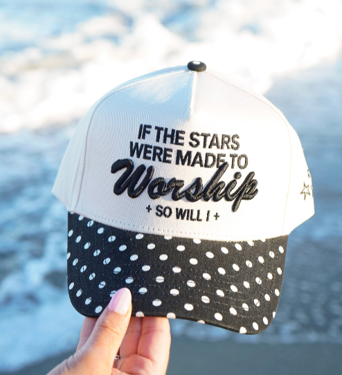 Stars Were Made to Worship Black Polka Dot Trucker Hat