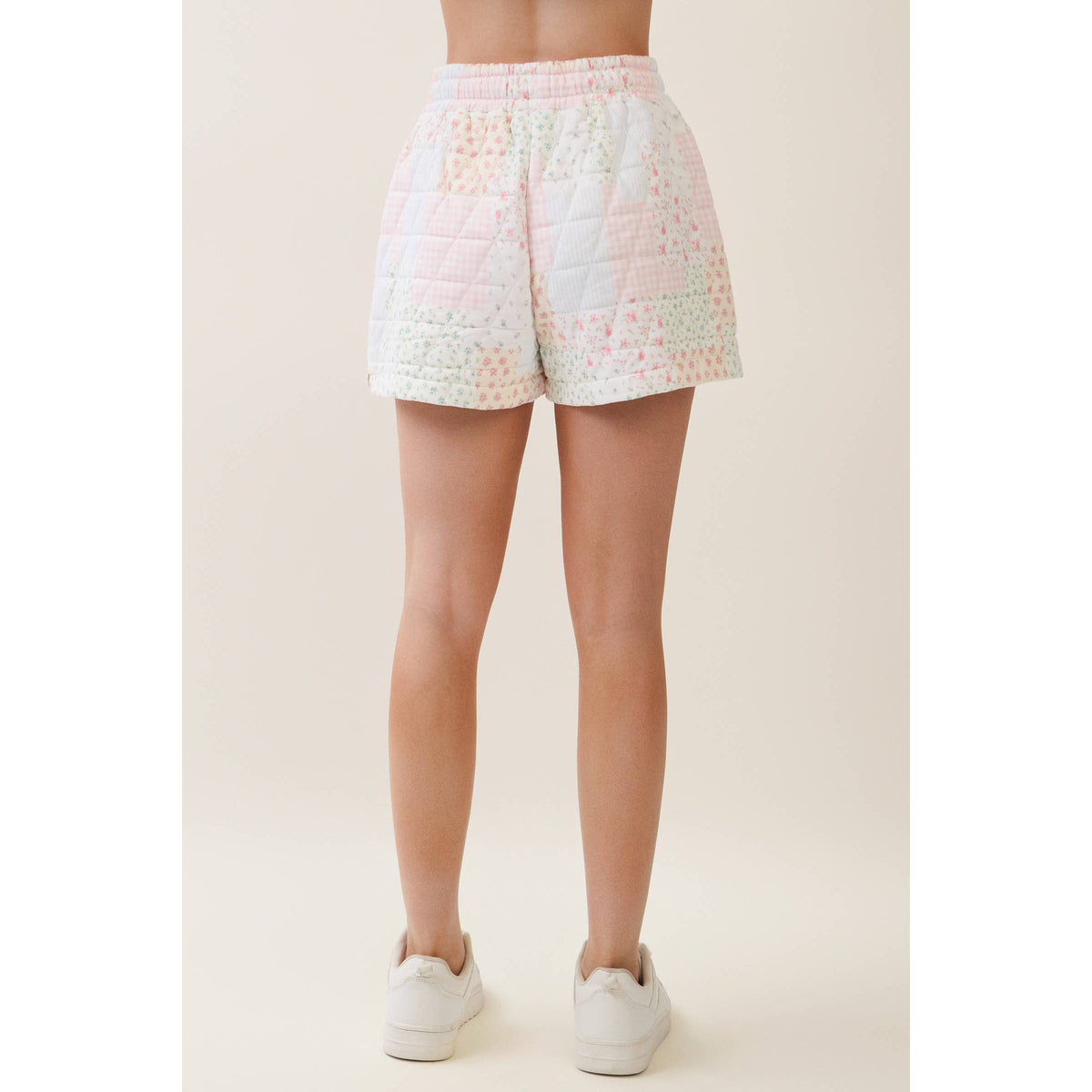 Veveret Pink Patchwork Quilted Shorts