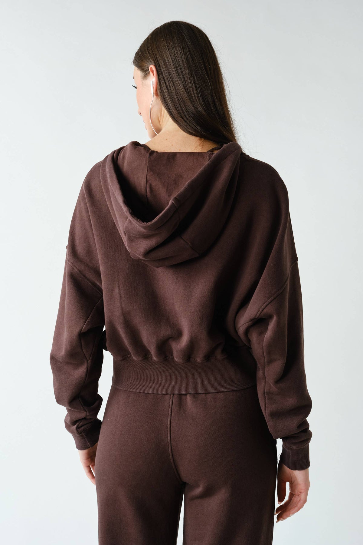 Mono B Urban Ease Mineral Wash Hoodie Jacket - Coffee Bean