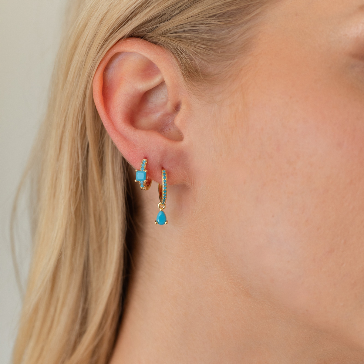 Splendid Iris Light Blue Assorted Huggie Earrings, Set of 3