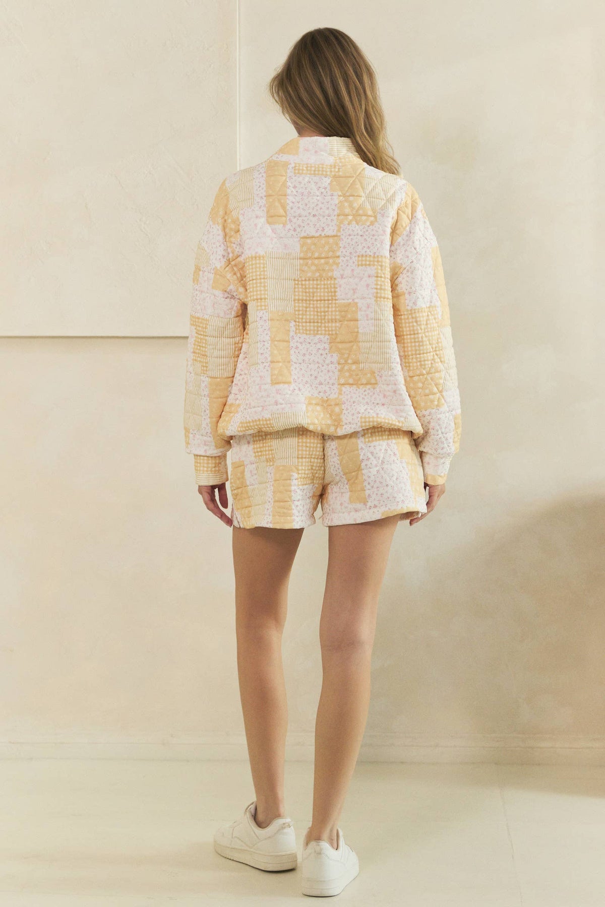 Veveret Pink Patchwork Quilted Shorts