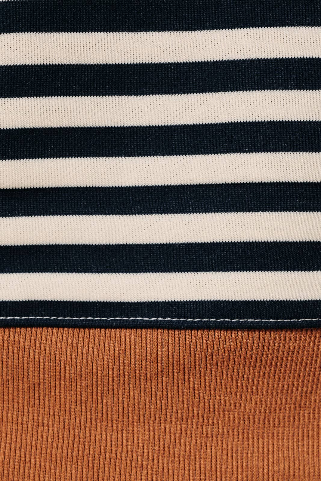 Henley Neck Contrast Trim Striped Sweatshirt