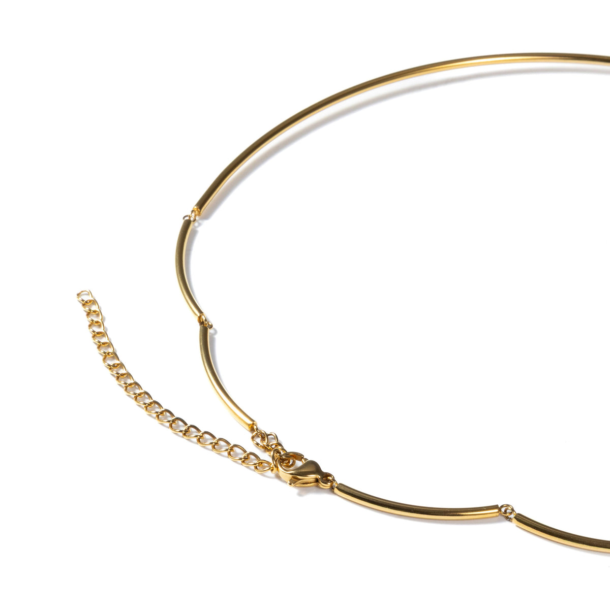 Brenda Grands 18K Gold Oval Cubic Zirconia Collar Necklace