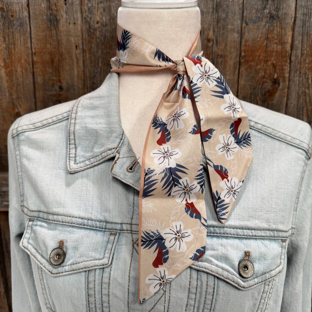 Tan Western Skinny Mini Wild Rag Scarf / Cowgirl Necktie #TW121