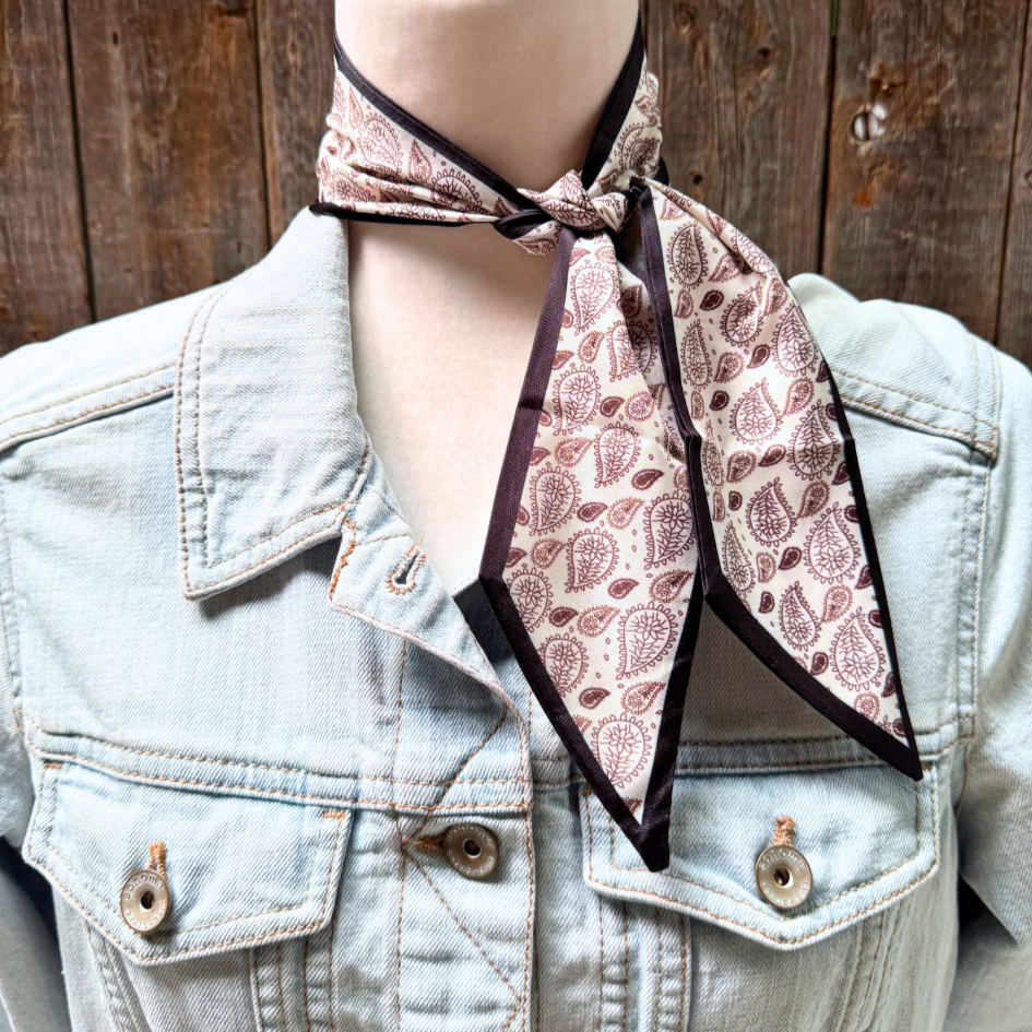 Black and Brown Western Skinny Mini Wild Rag Scarf / Cowgirl Necktie #TW119