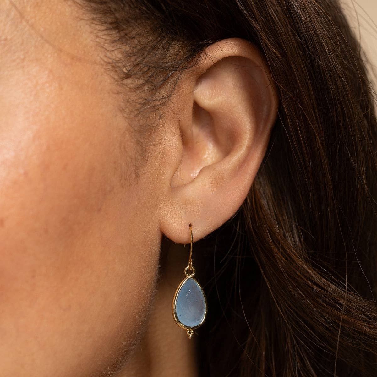 Splendid Iris Light Blue Teardrop Stone Earrings