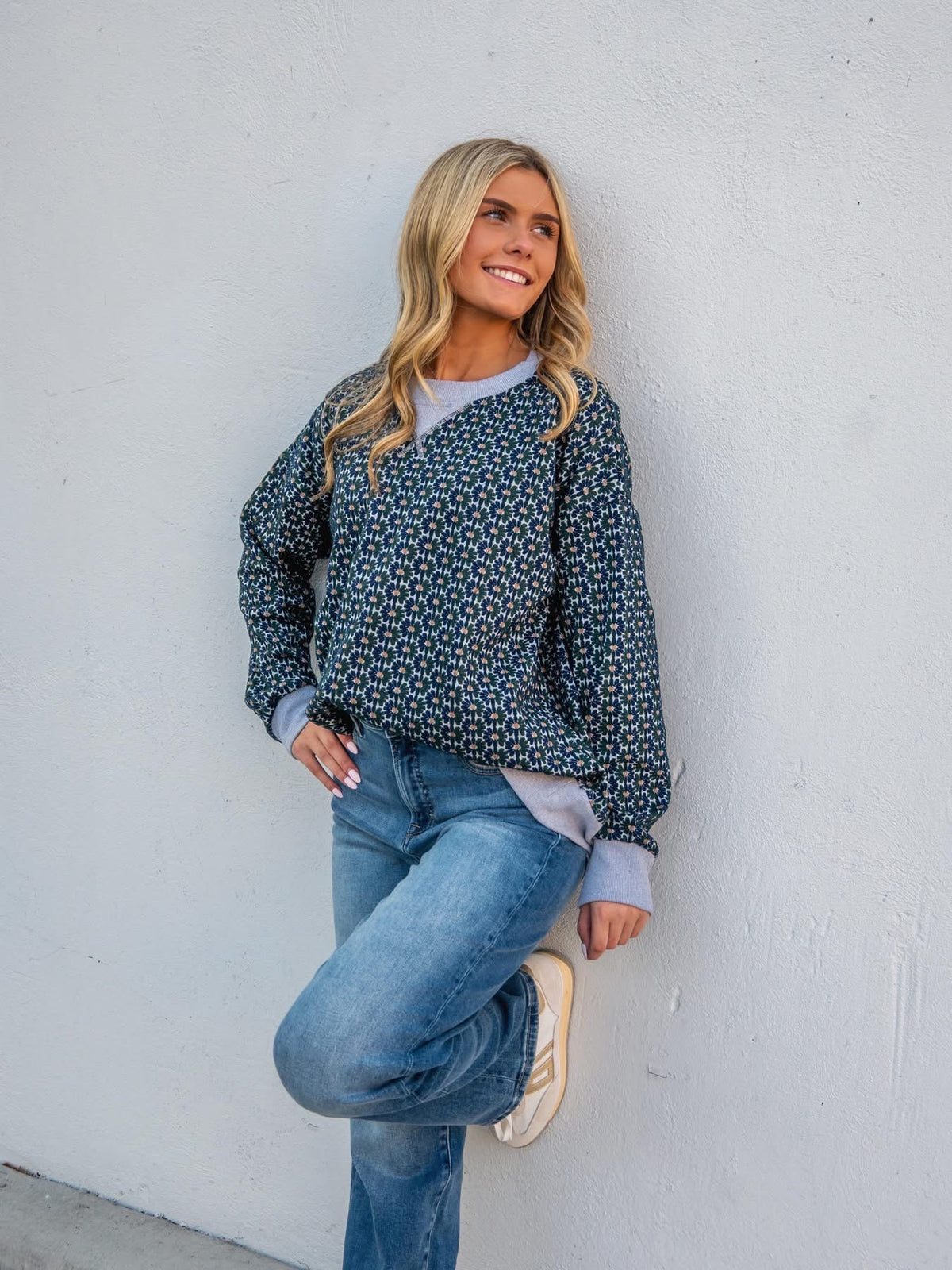 Floral Knit Jacquard Pullover