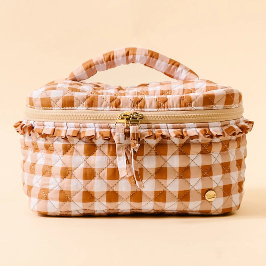 Glam & Go Quilted Cosmetic Bag - Maple Gingham