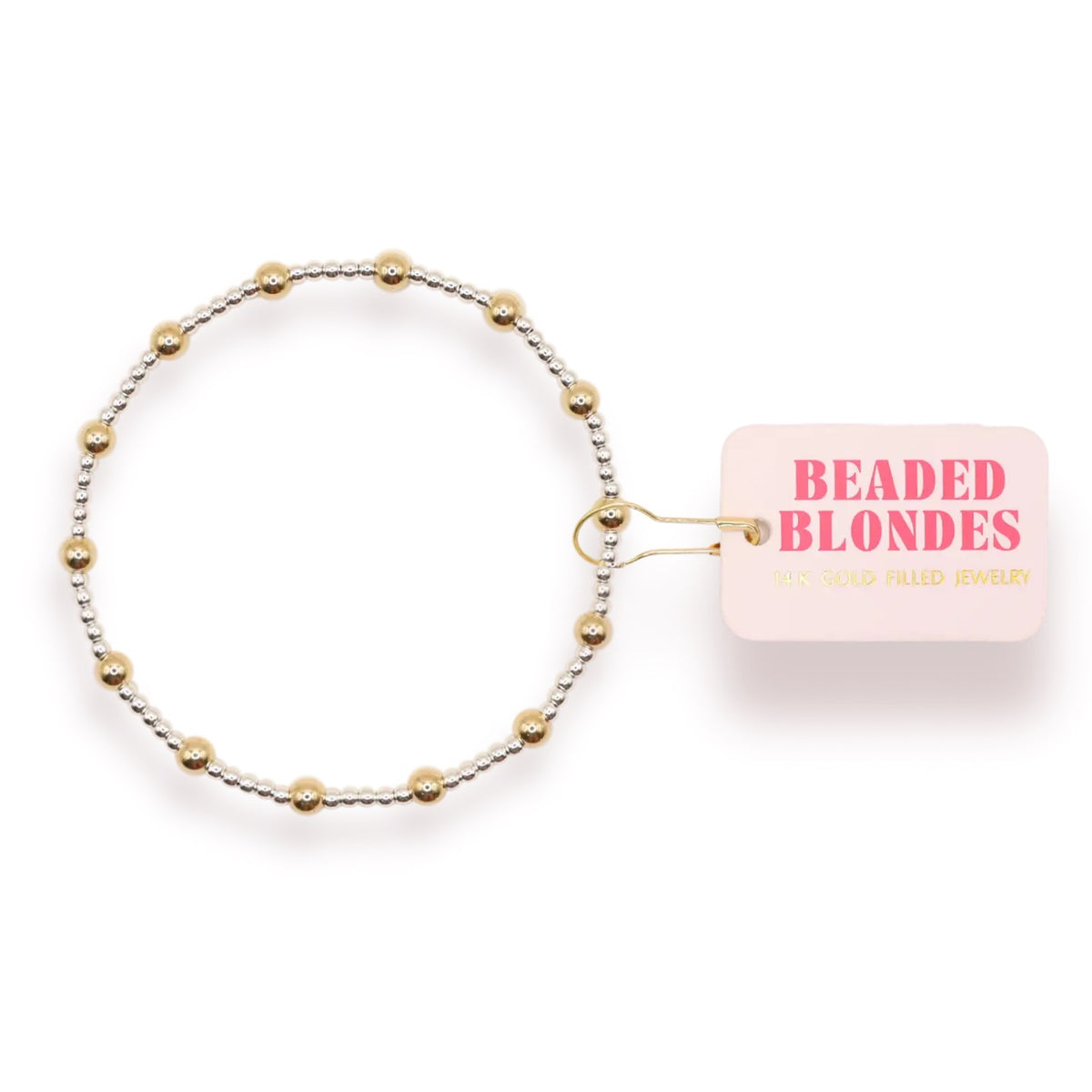 Beaded Blondes June Silver & Gold Beaded Bracelet