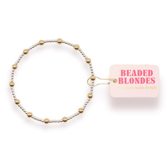 Beaded Blondes June Silver & Gold Beaded Bracelet