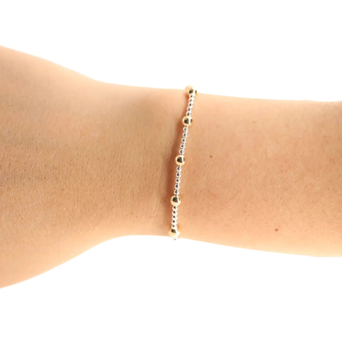 Beaded Blondes June Silver & Gold Beaded Bracelet