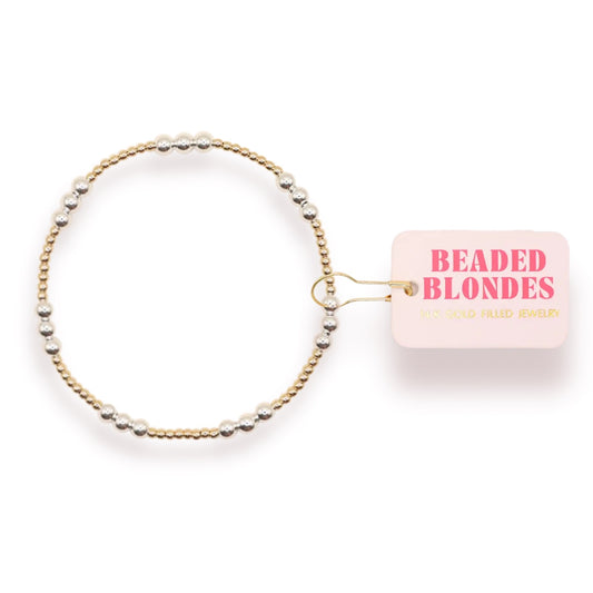 Beaded Blondes ILY Gold & Silver Beaded Bracelet