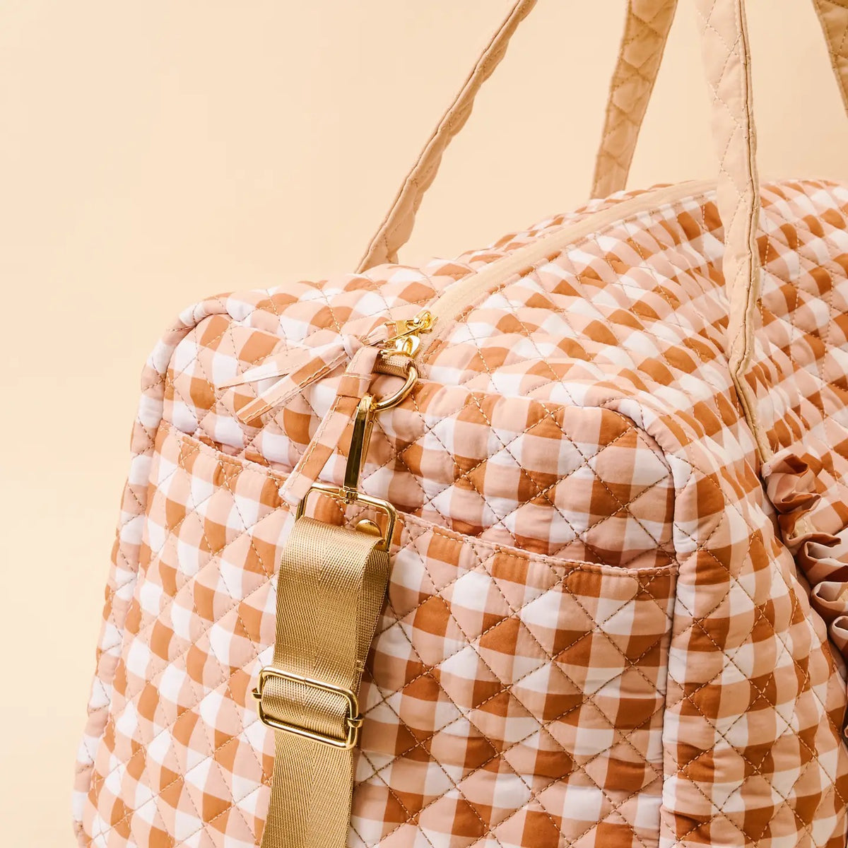 On-the-Go Quilted Weekender Bag - Maple Gingham
