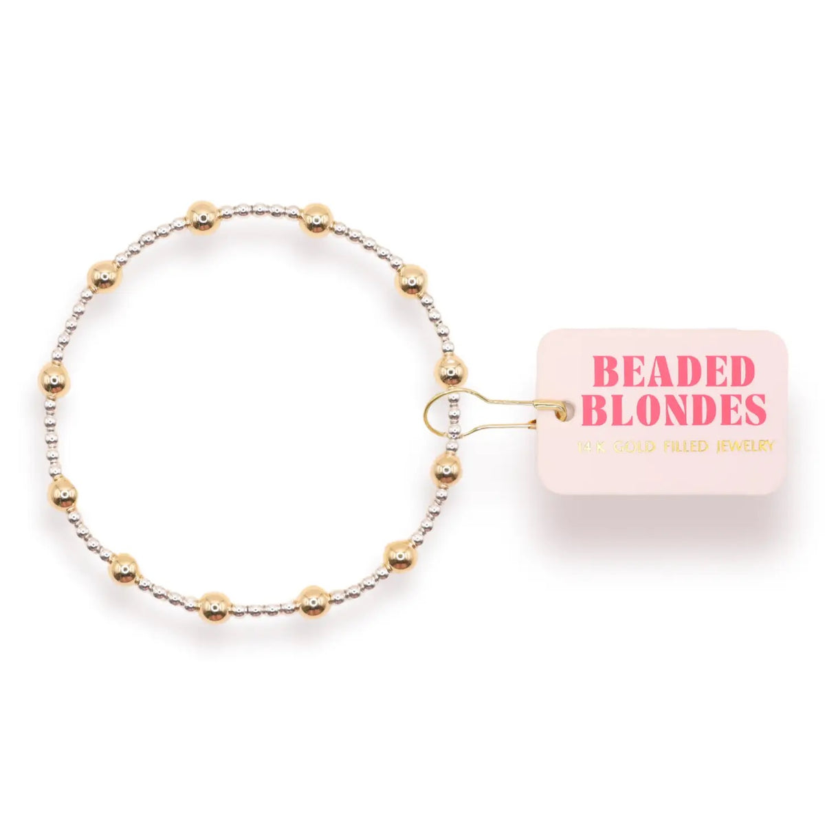 Beaded Blondes Lively Silver Bracelet with Gold Accents