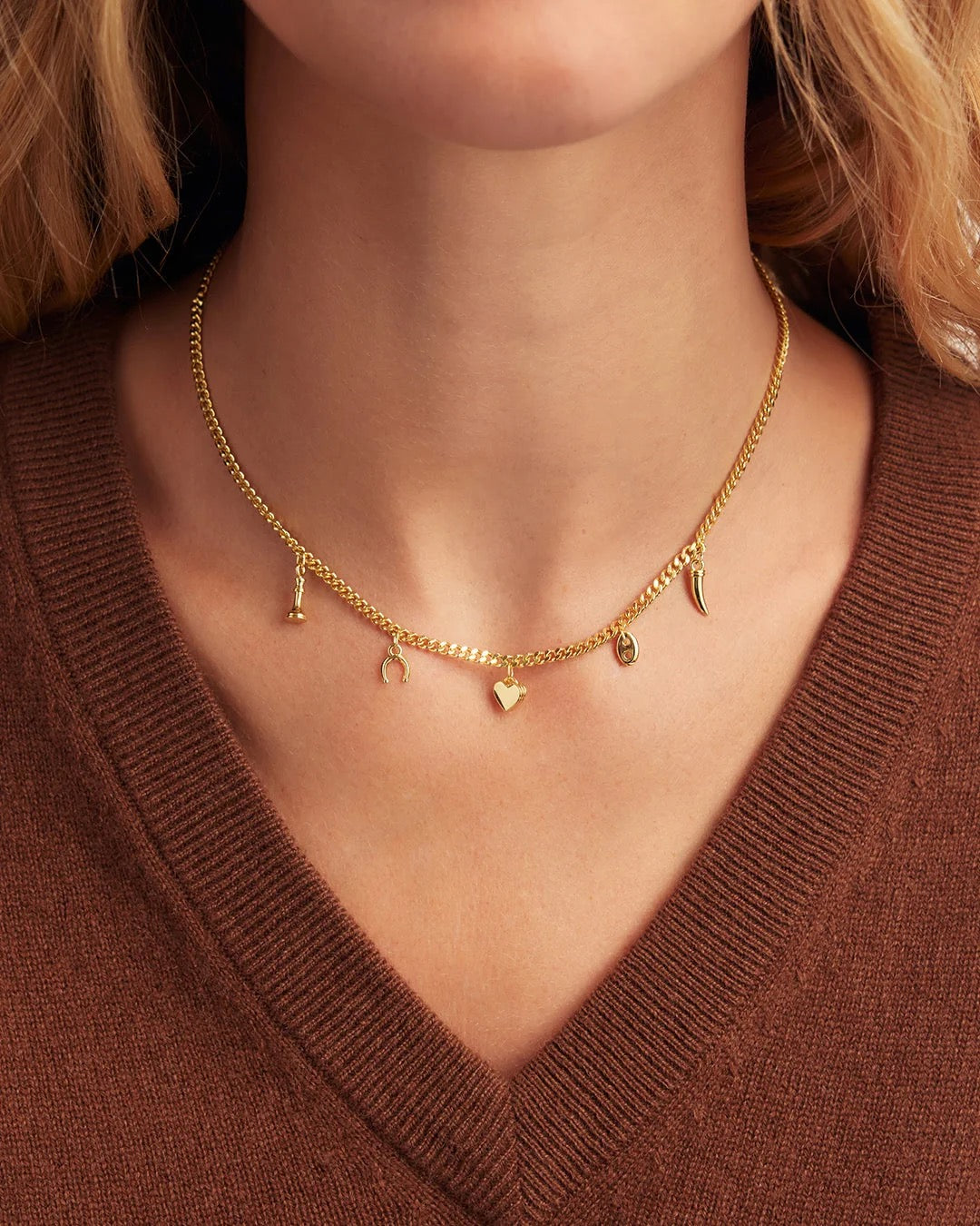 Gorjana Bella Mini Charm Necklace - Gold