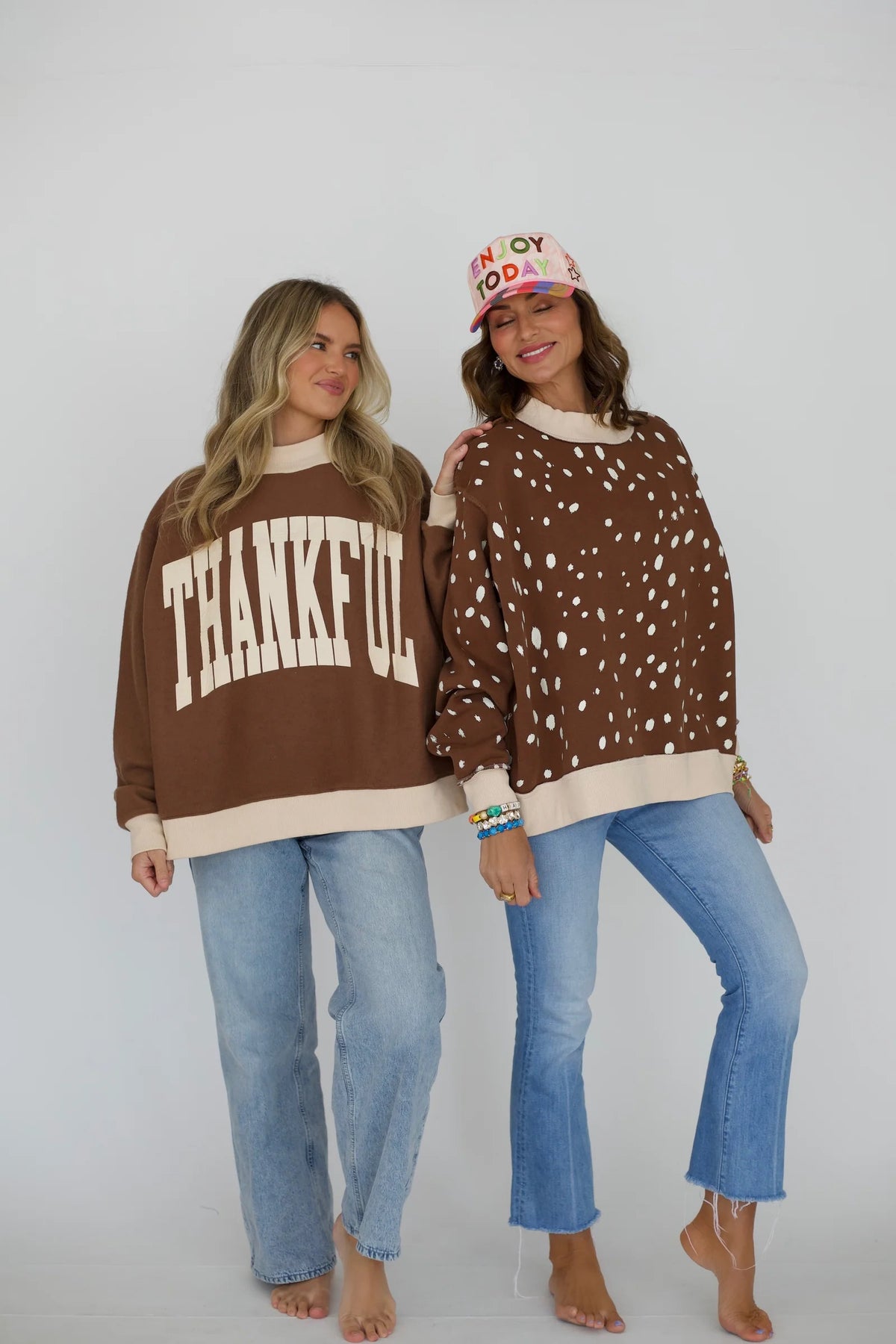 Thankful 2-Sided Mock Sweatshirt