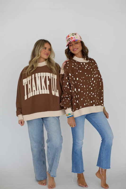 Thankful 2-Sided Mock Sweatshirt