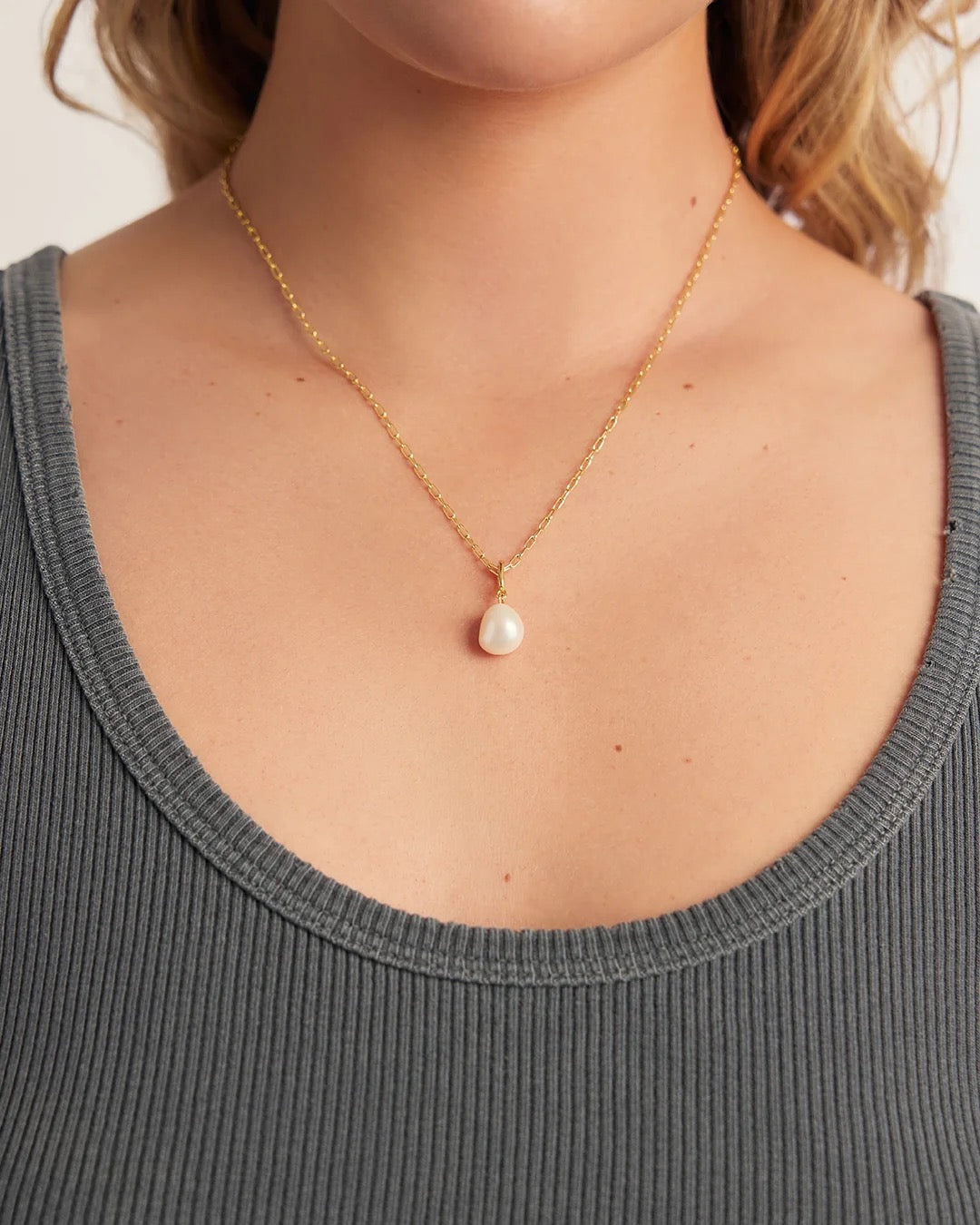 Gorjana Pearl Parker Charm - Silver/Pearl