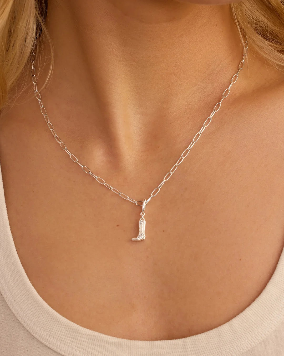 Gorjana Cowboy Boot Parker Charm - Silver