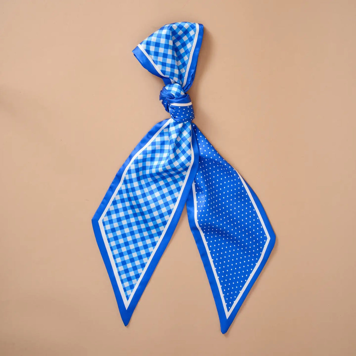 Twirl & Tie Scarf Accessory - Gingham Blue