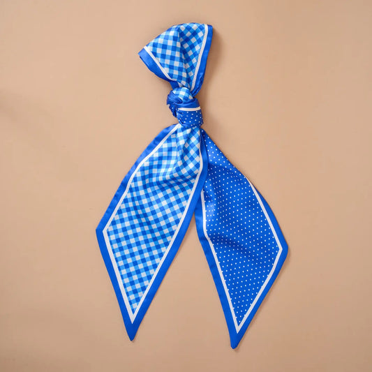 Twirl & Tie Scarf Accessory - Gingham Blue