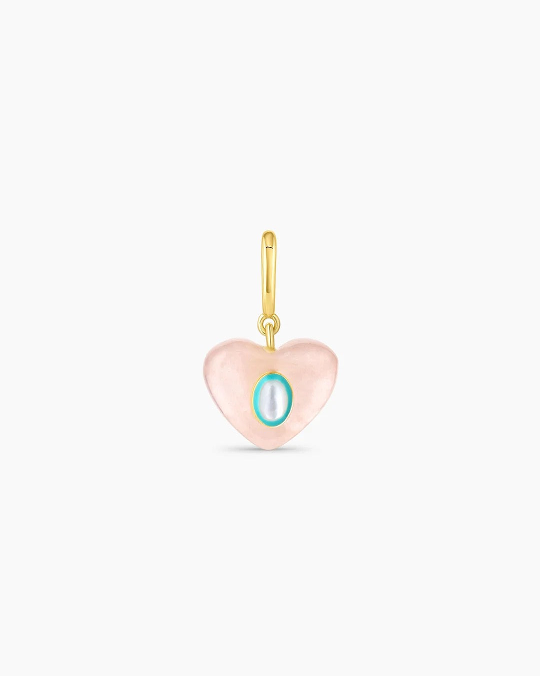 Gorjana Rose Quartz Heart Parker Charm - Gold