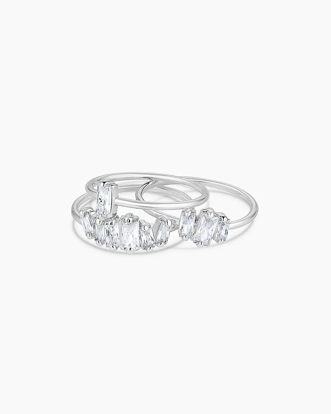 Gorjana Amara Ring Set - Silver, Size 7