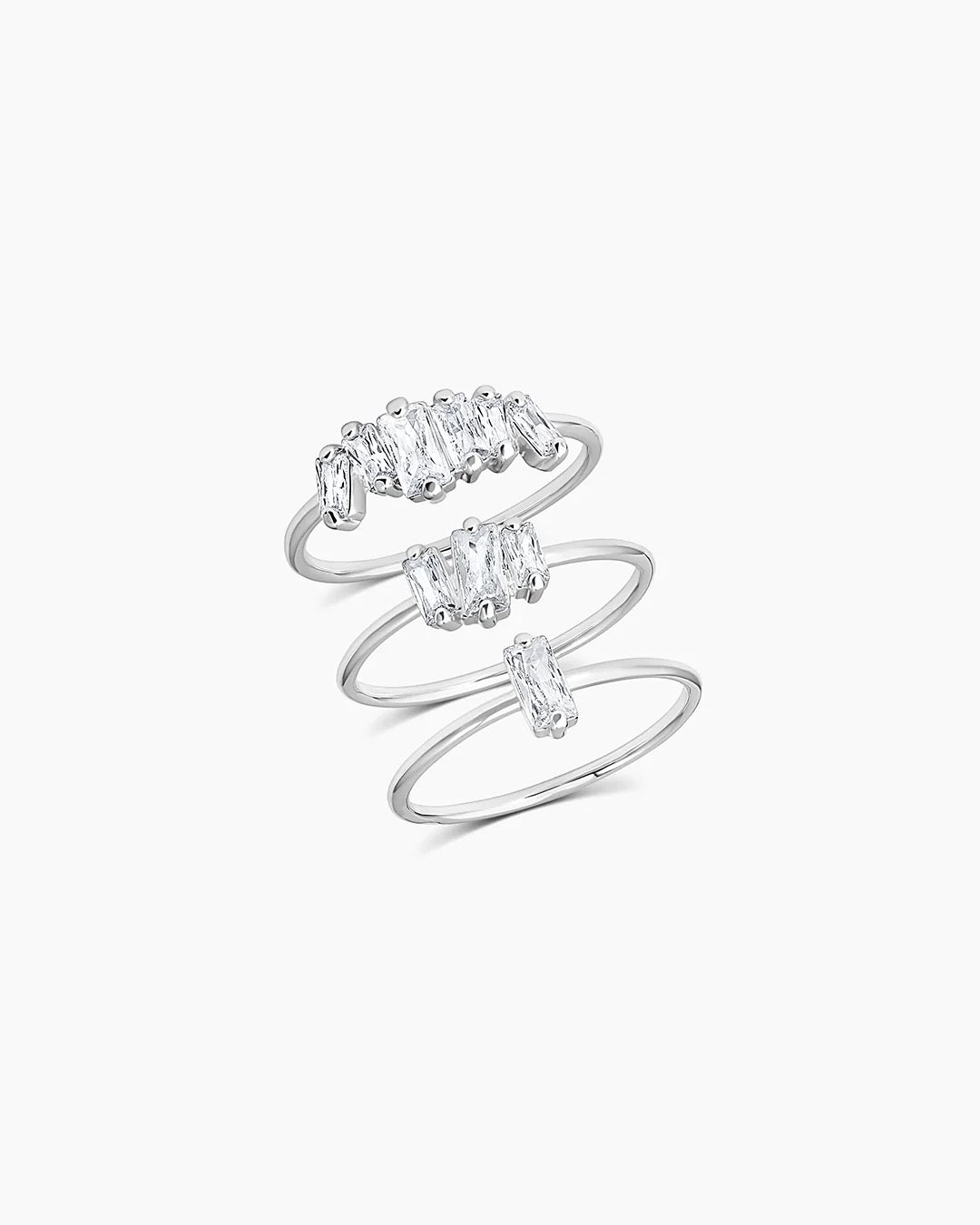 Gorjana Amara Ring Set - Silver, Size 8