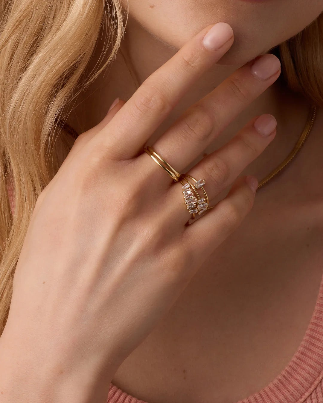 Gorjana Amara Ring Set - Gold, Size 8