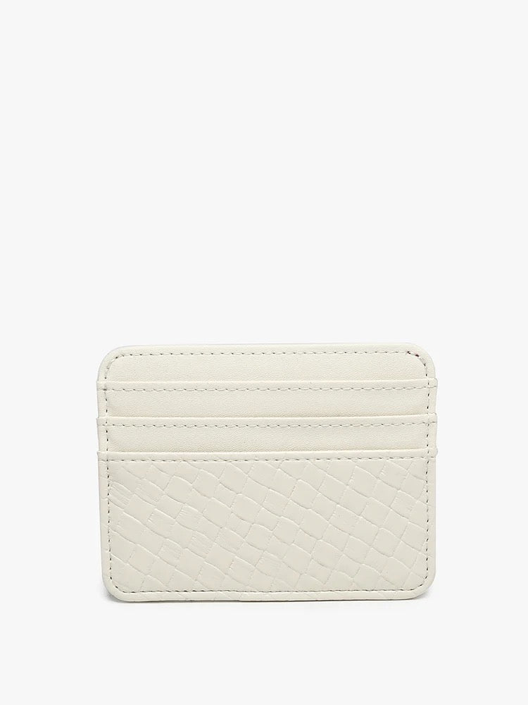 Jen & Co Fatima Vegan Leather Card Wallet - Greige